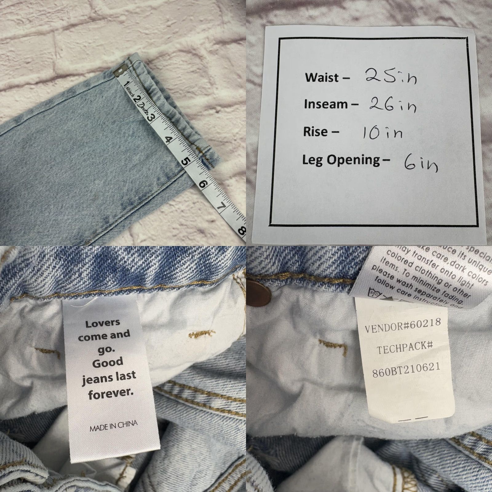 Pacsun PacSun Jeans Womens 25 Light Wash High Rise Distressed Straight Leg Denim Size 42" / US 20 - 9 Thumbnail