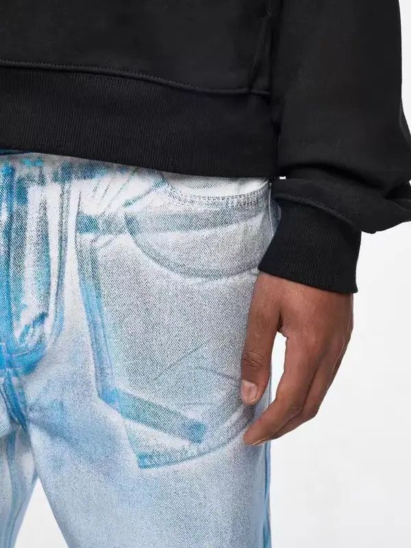 Japanese Brand VIBE High street vintage fluorescent brush wax baggy jeans Size US 32 / EU 48 - 4 Thumbnail