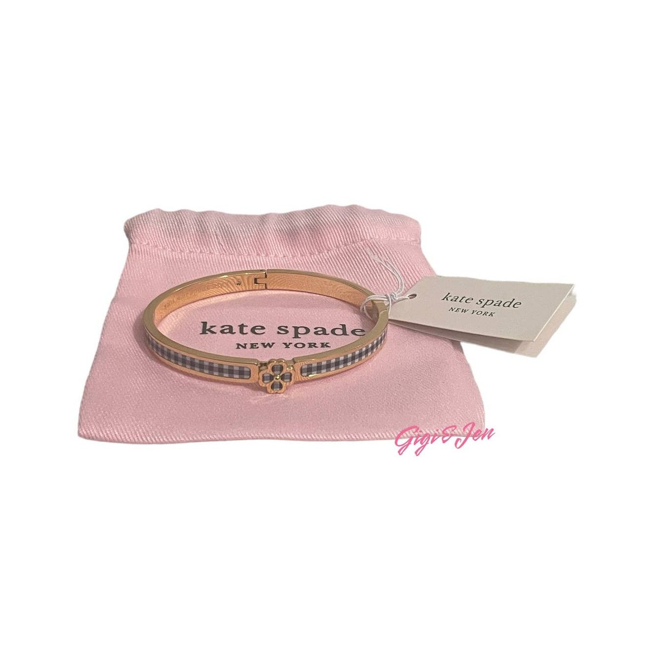 Kate Spade Kate Spade Thin Hinged Bangle Bracelet Black Plaid New Size ONE SIZE - 2 Thumbnail
