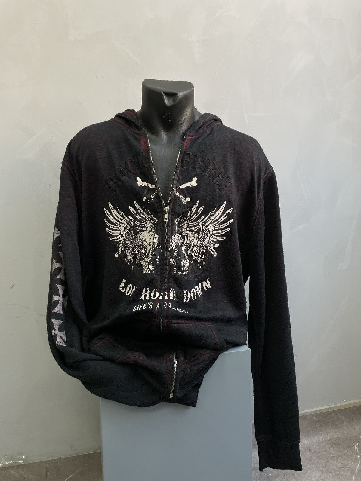 Other Rare skull affliction style hoodie y2k hype Size US L / EU 52-54 / 3 - 7 Thumbnail