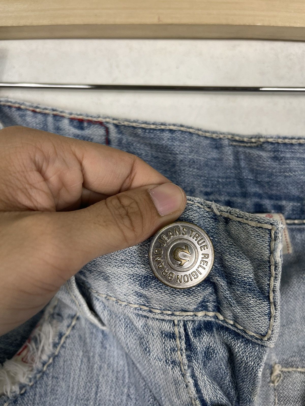 If Six Was Nine 🔥TRUE RELIGION MADE IN USA DISTRESSED RIPPED JEANS Size US 32 / EU 48 - 10 Thumbnail