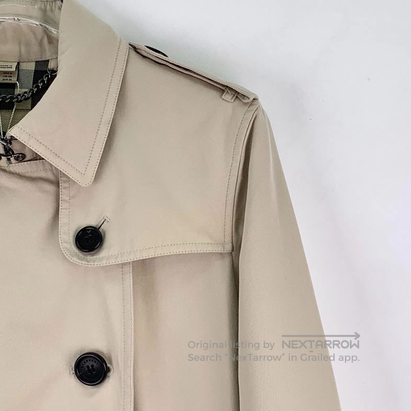 Burberry Burberry Khaki Cotton Notched Lapel Double Breasted Long S Size S / US 4 / IT 40 - 3 Thumbnail