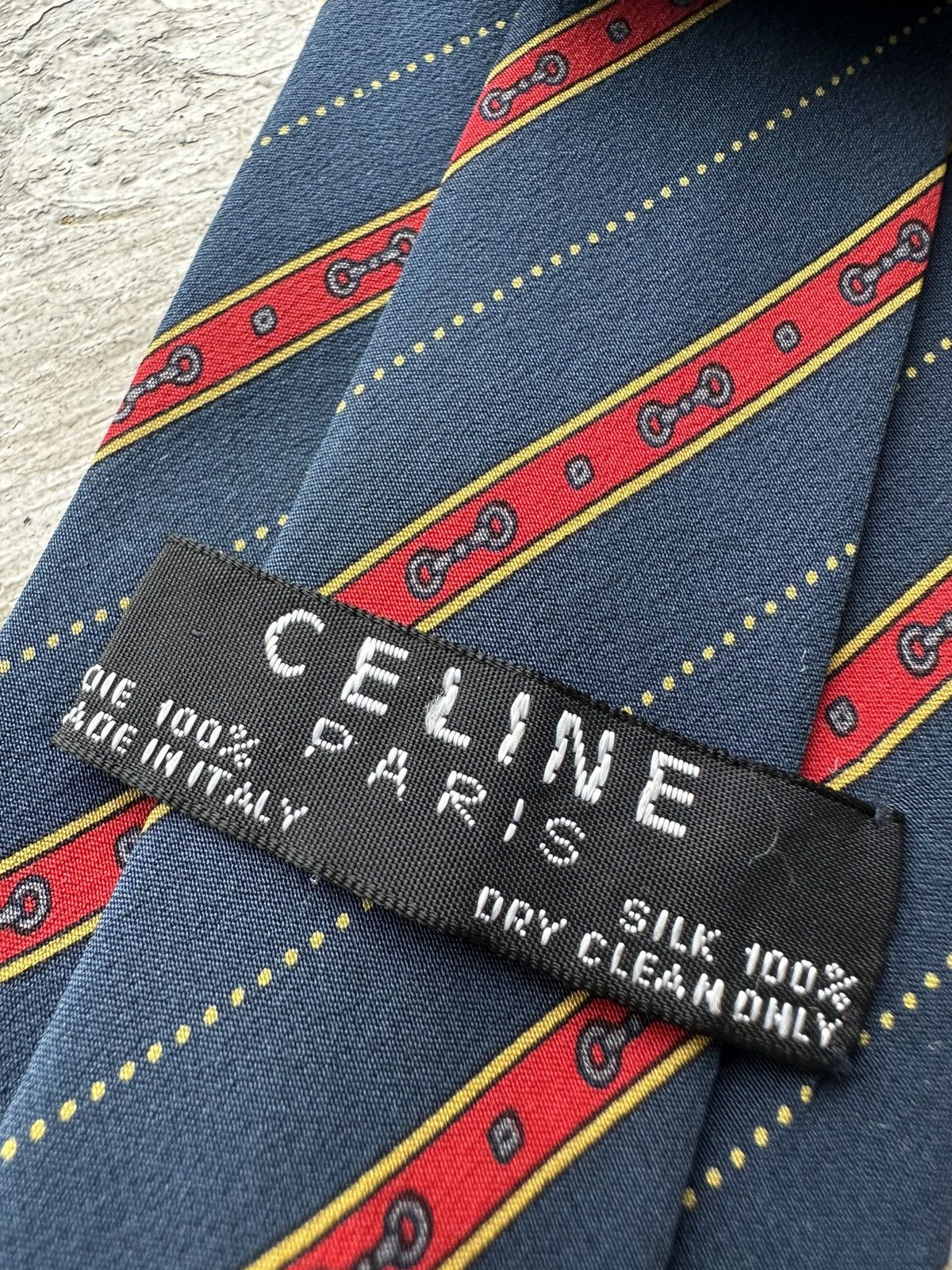 Celine × Vintage ❗️RARE Celine luxury silk tie vintage paris hand made Size ONE SIZE - 4 Thumbnail