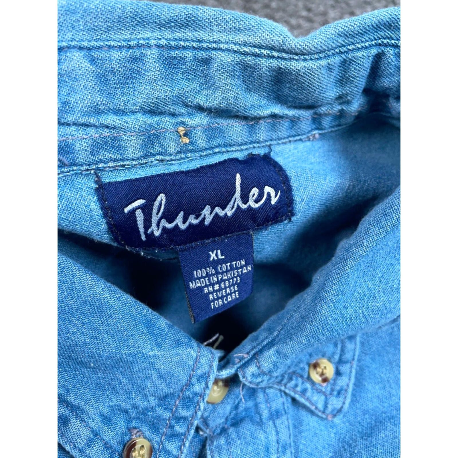 Denime VINTAGE Lost in 50s Embroidered Denim Shirt Adult XL Blue Button-Up Casual Mens Size US XL / EU 56 / 4 - 3 Thumbnail