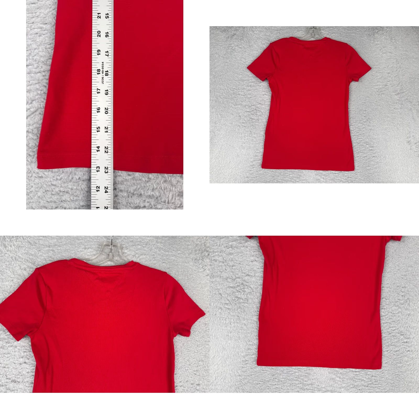 Tommy Hilfiger Tommy Hilfiger Shirt Women Red Short Sleeve Crew Neck 100% Cotton Smal Jeans Size S / US 4 / IT 40 - 9 Thumbnail