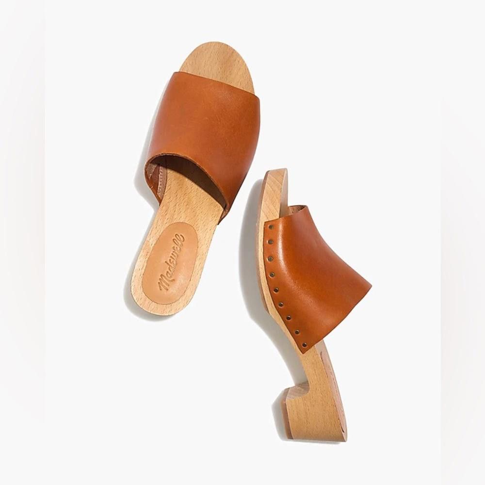 Madewell Madewell l The Evelyn Slide Leather Wooden Clog Size 6 Size US 6 / IT 36 - 11 Thumbnail