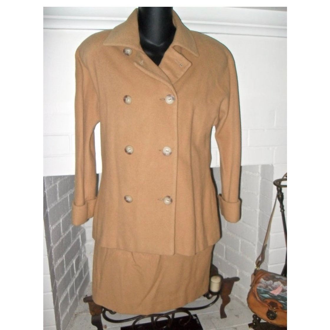 Ralph Lauren \ 80'S RALPH LAUREN CAMEL 100% CASHMERE SKIRT & JACKET SUIT Size 27" / US 4 / IT 40 - 6 Thumbnail