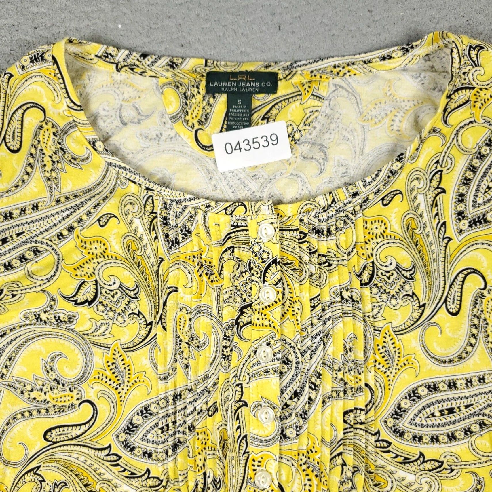 Ralph Lauren Lauren Ralph Lauren Blouse Womens Size Small Yellow Paisley Long Sleeve Button Up Classic Preppy Size S / US 4 / IT 40 - 2 Thumbnail