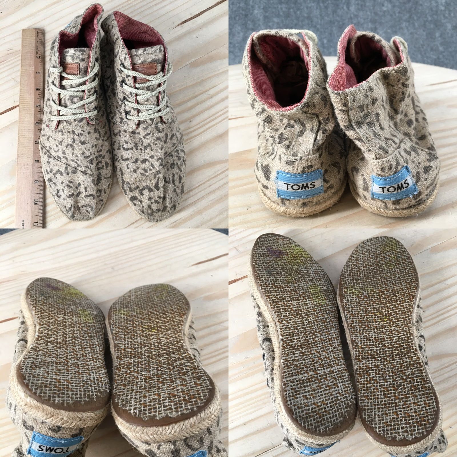Toms Toms Boots Womens 8 Animal Print Espadrille Desert Bootie Brown Fabric Flats Size US 6 / IT 36 - 8 Thumbnail