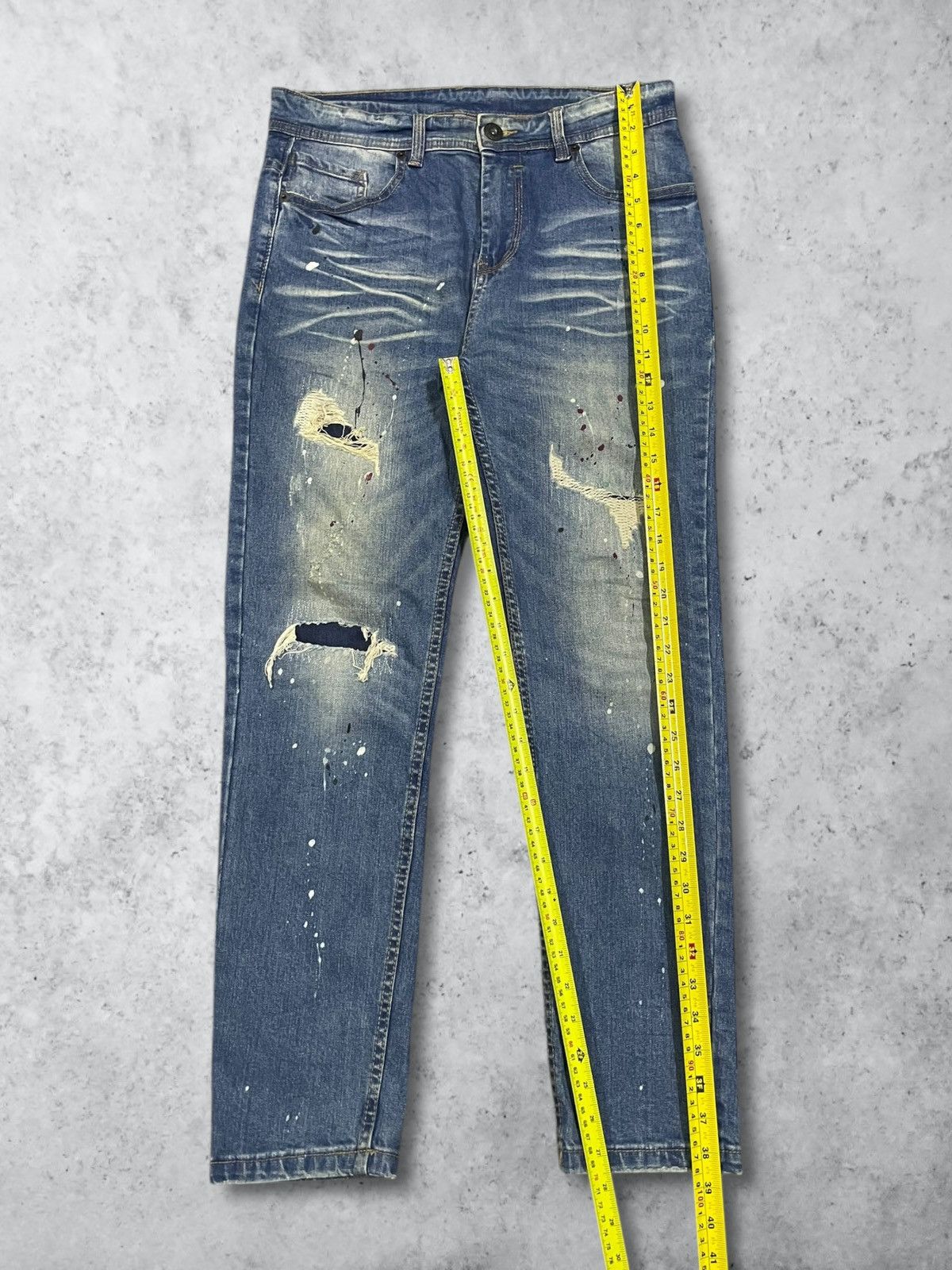 Amiri Vintage Japanese Paint Splat Sashiko Patch High Rise Jeans Size 30" / US 8 / IT 44 - 14 Thumbnail