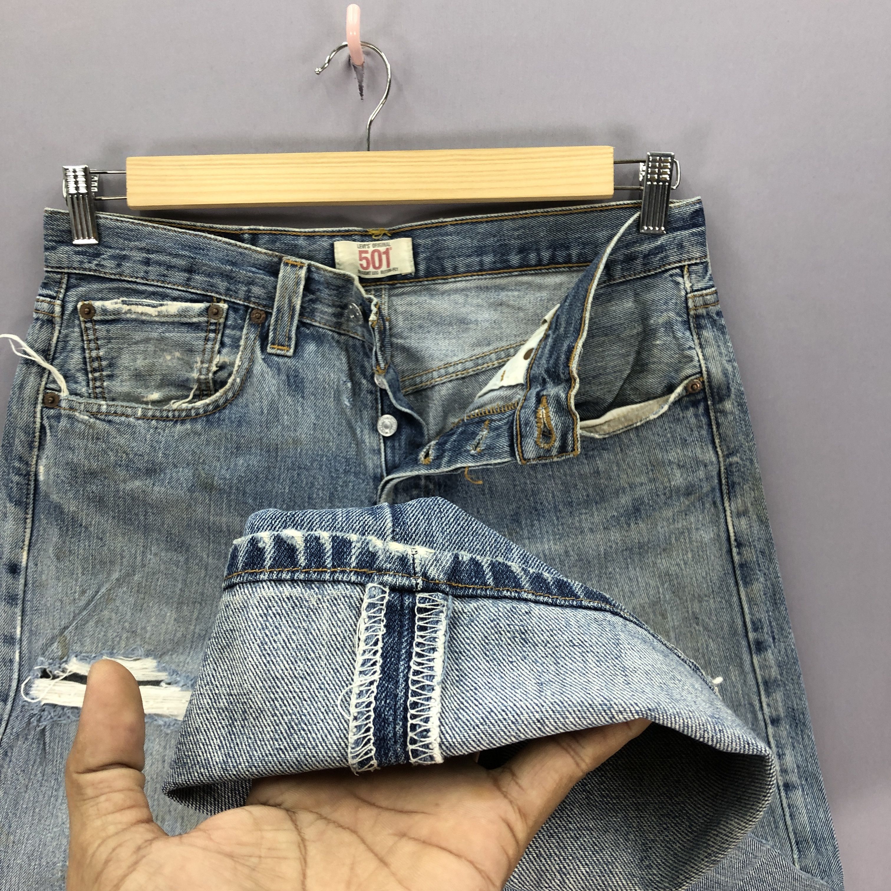 Levi's Vintage 90s Distressed Levi's 501 Jeans Levis Ripped Denim Size US 32 / EU 48 - 8 Thumbnail