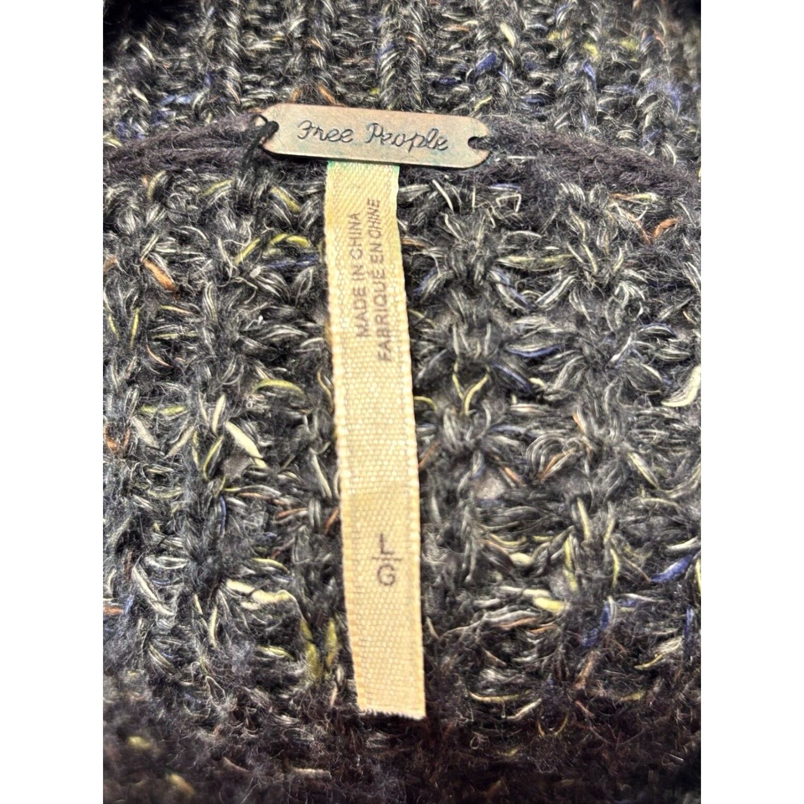 Free People Free People Dylan Tweedy Chunky Knit Confetti Sweater Grey Sz Large Women’s Size L / US 10 / IT 46 - 7 Thumbnail
