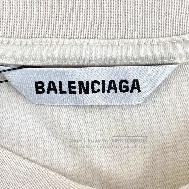 Balenciaga Balenciaga Beige lettering print cotton crew-neck short-sl Size US M / EU 48-50 / 2 - 6 Thumbnail