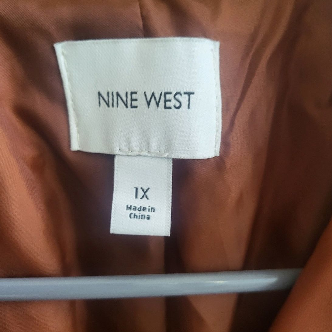 Nine West Nine West Faux Leather Moto Jacket in Rust/Brown - Size 1X Size XL / US 12-14 / IT 48-50 - 3 Thumbnail