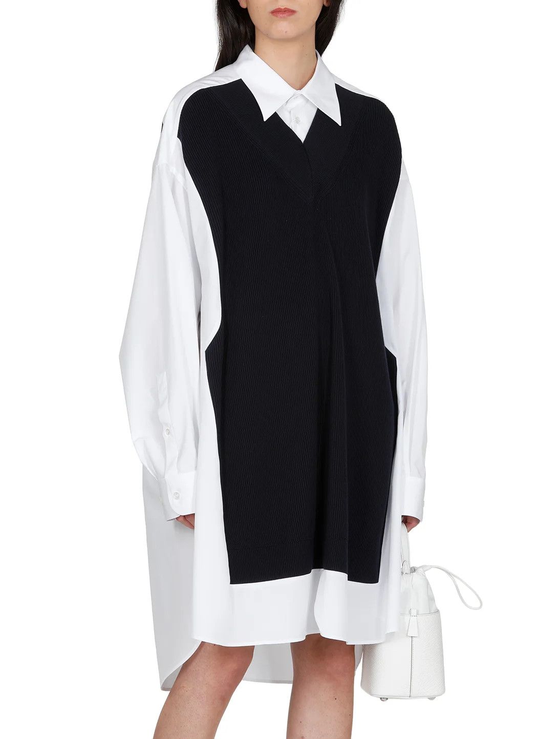 Maison Margiela o1y0625 Midi Dress in Midnight Blue/White Size XS / US 0-2 / IT 36-38 - 4 Thumbnail