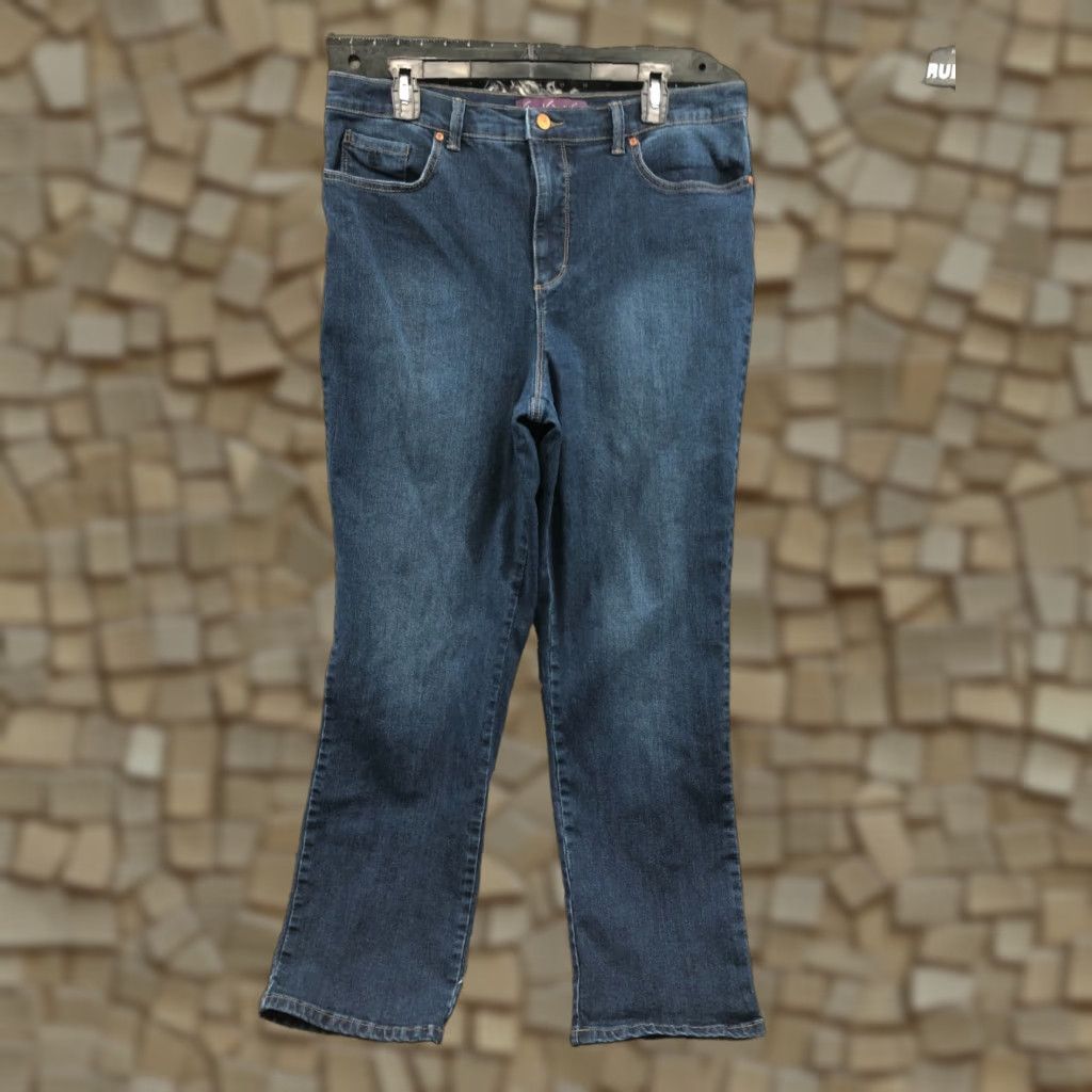 Gloria Vanderbilt Gloria Vanderbilt Amanda Jeans Womens Medium Wash Blue Size 16 Regular Fit 5-Pocket Denim Cotton Tapered High Rise Vintage No Size 38" / US 16 / IT 52 - 1 Thumbnail