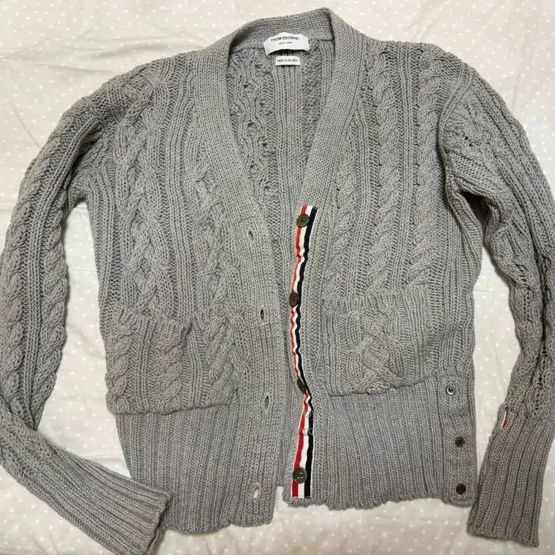 Thom Browne Thom Browne Gray Tweed Knit Cardigan Size US L / EU 52-54 / 3 - 1 Thumbnail
