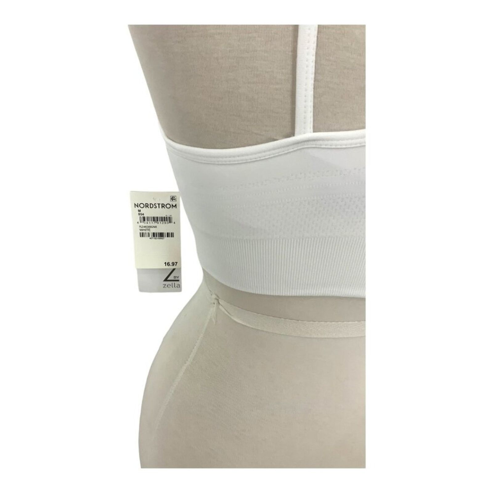 Other Z by Zella White Longline Sports Bra Medium NWT $17 MSRP Size M / US 6-8 / IT 42-44 - 6 Thumbnail