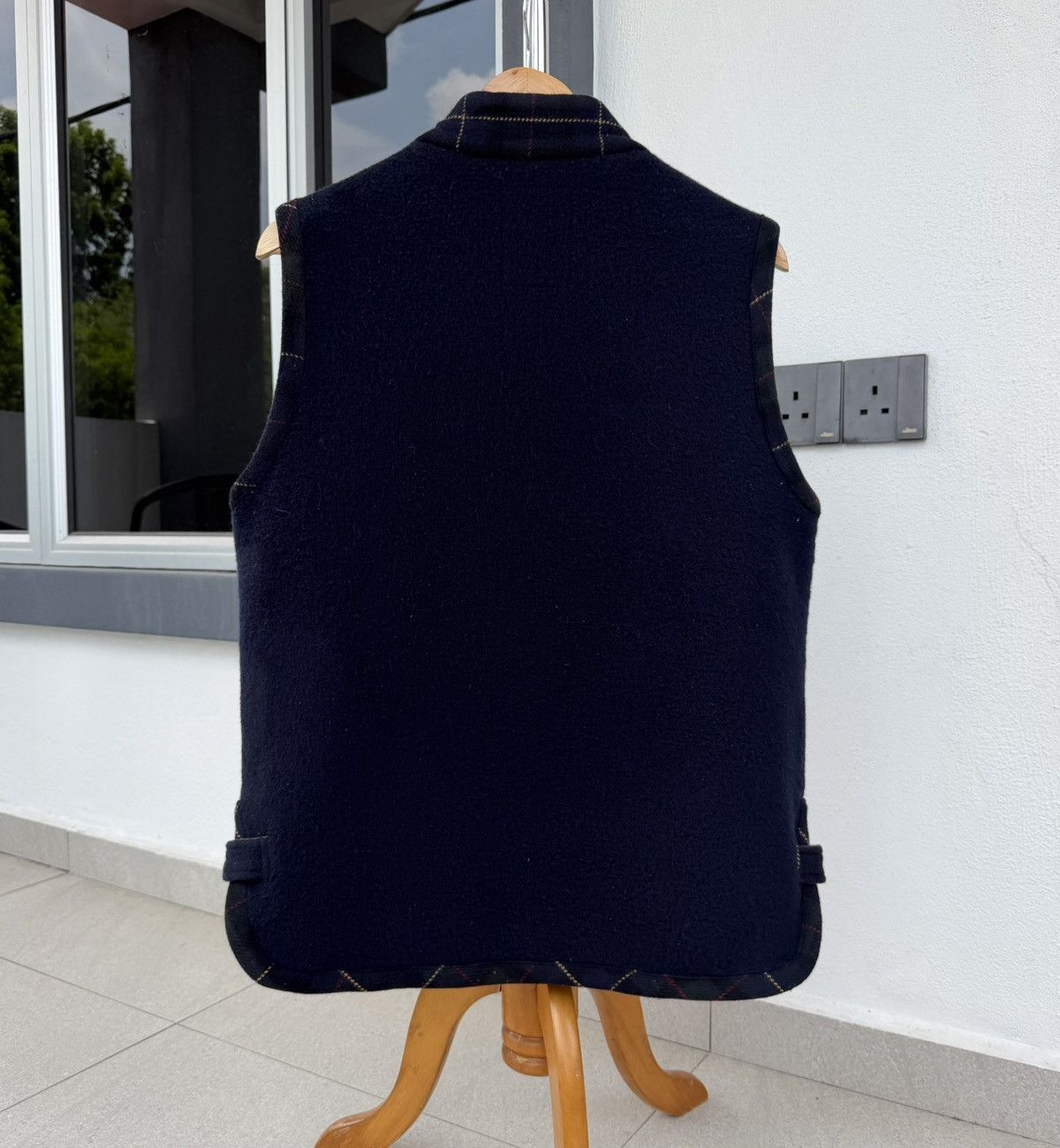Japanese Brand Black & Blue Wool Vest Tartan Panel Heritage Utility Vest Size US M / EU 48-50 / 2 - 5 Thumbnail