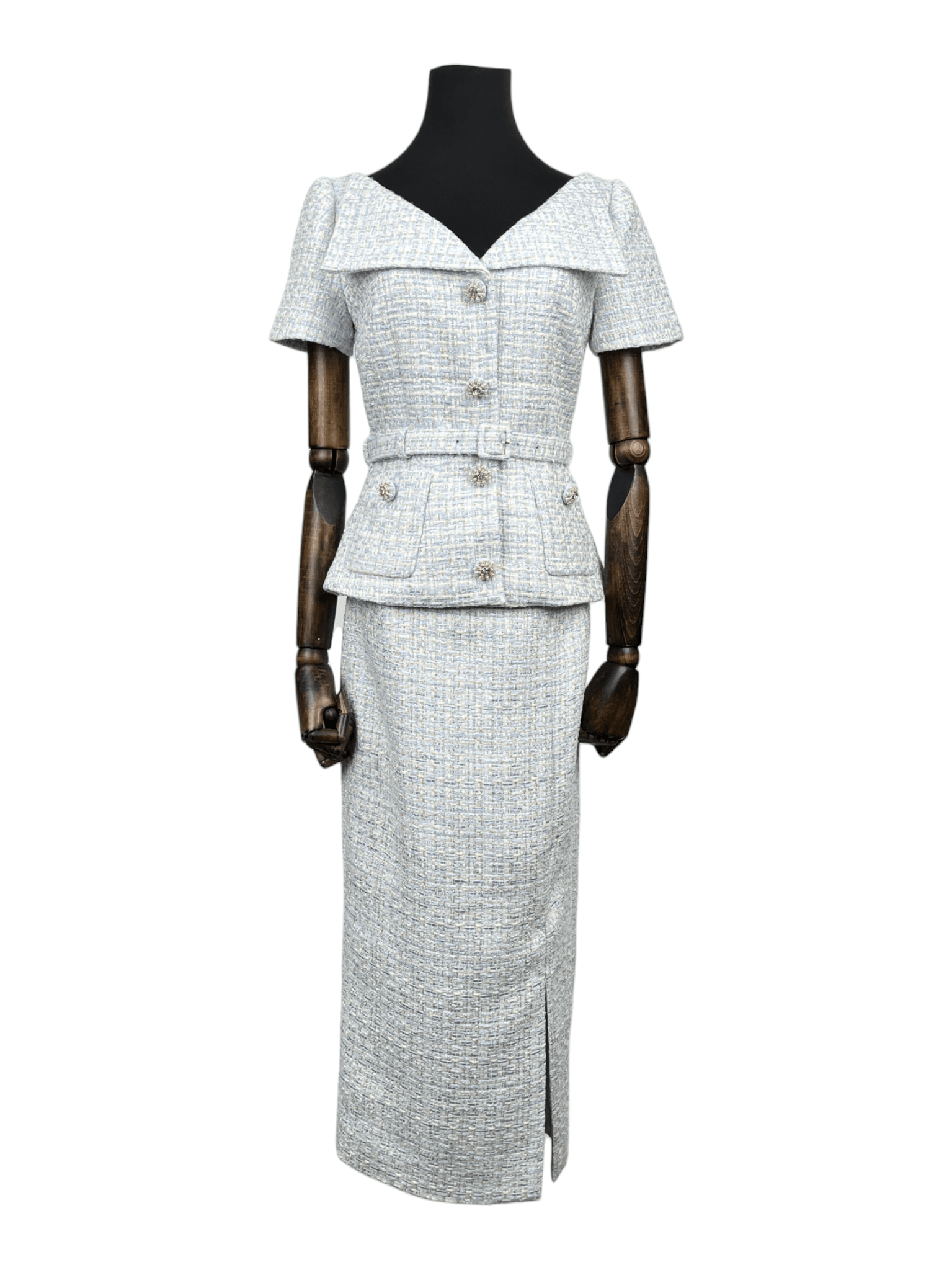 Self-Portrait Self-Portrait Light Blue Tweed One-Pc Dress Size XS / US 0-2 / IT 36-38 - 1 Thumbnail