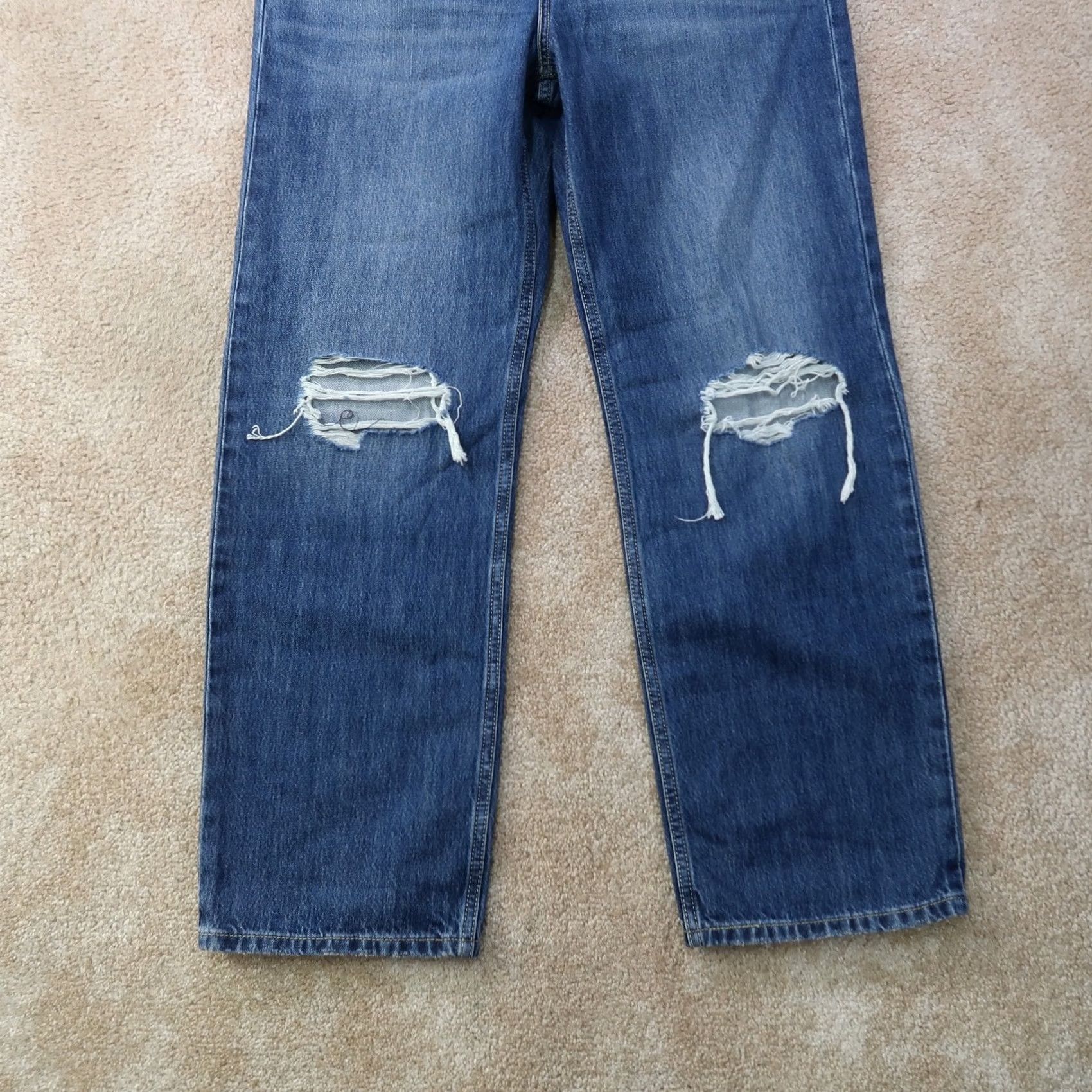 Levi's Levi's Low Pro Straight Jeans Women's 32 Blue Distressed Denim NEW Size 24" / US 00 / IT 34 - 2 Thumbnail