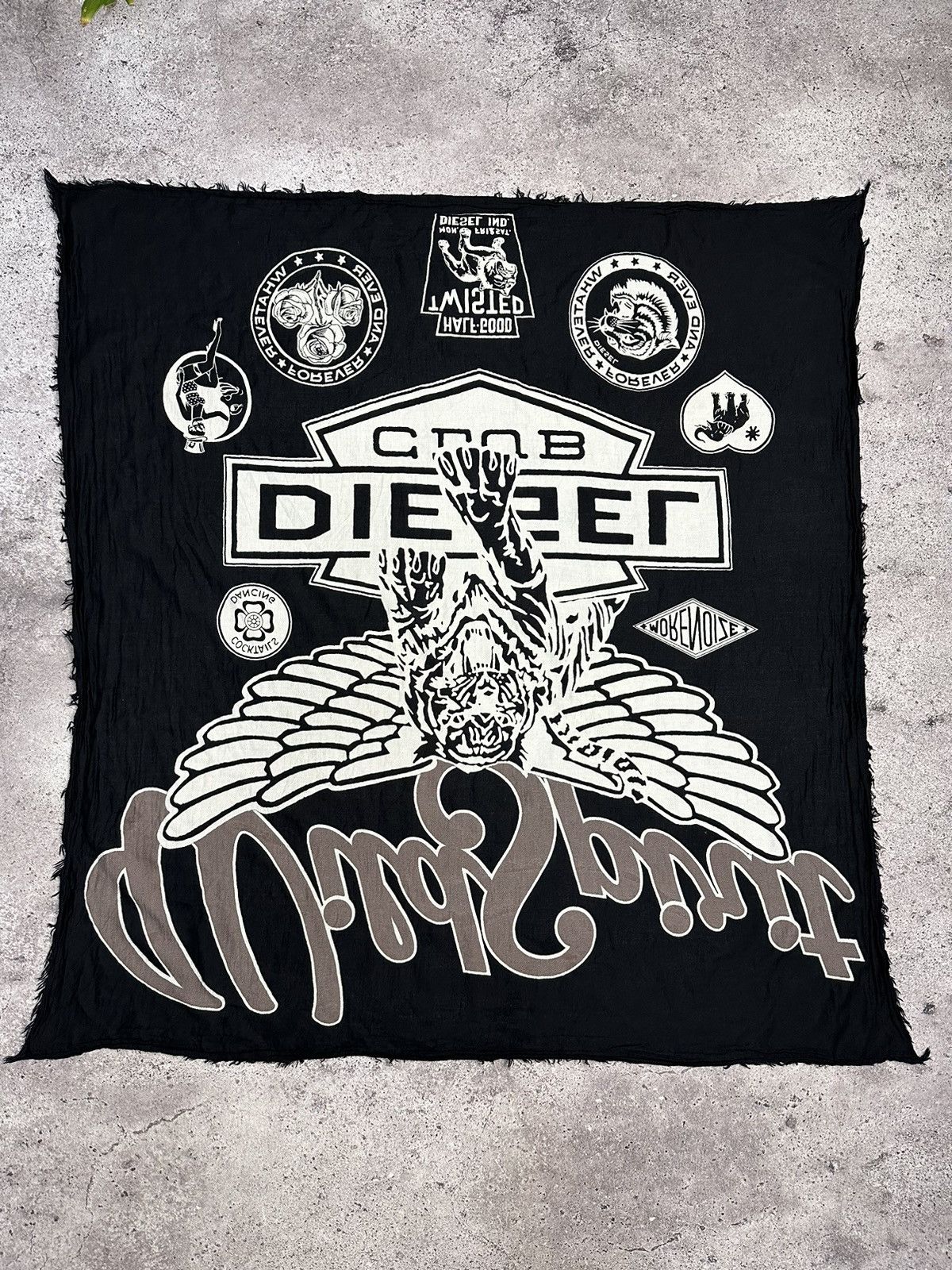 Diesel × Vintage Vintage Diesel Large Scarf Big Logo Y2K Size ONE SIZE - 1 Thumbnail
