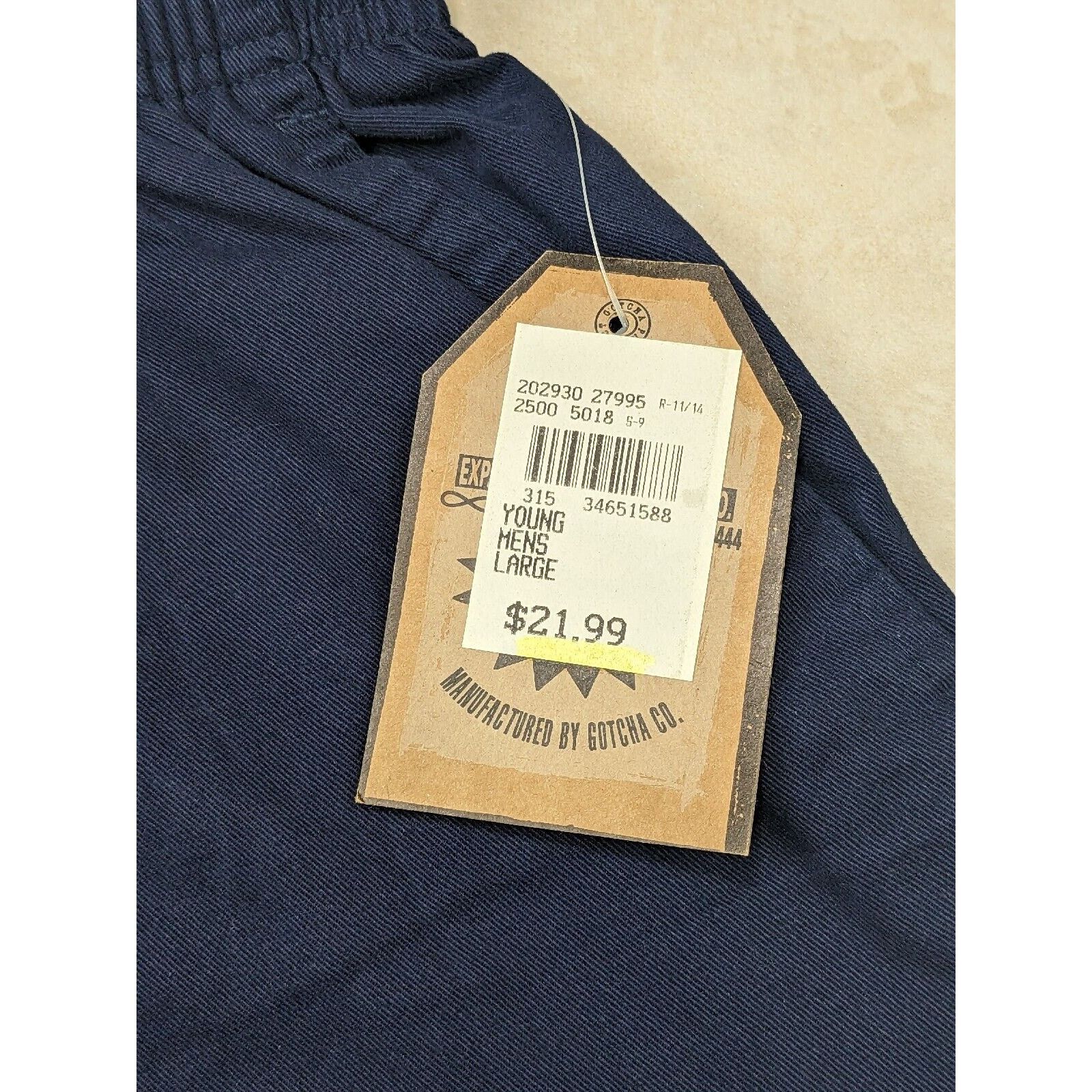 Gotcha NWT Vtg Gotcha Shorts Cotton Elastic Surf Skate Navy Blue Size US 36 / EU 52 - 3 Thumbnail
