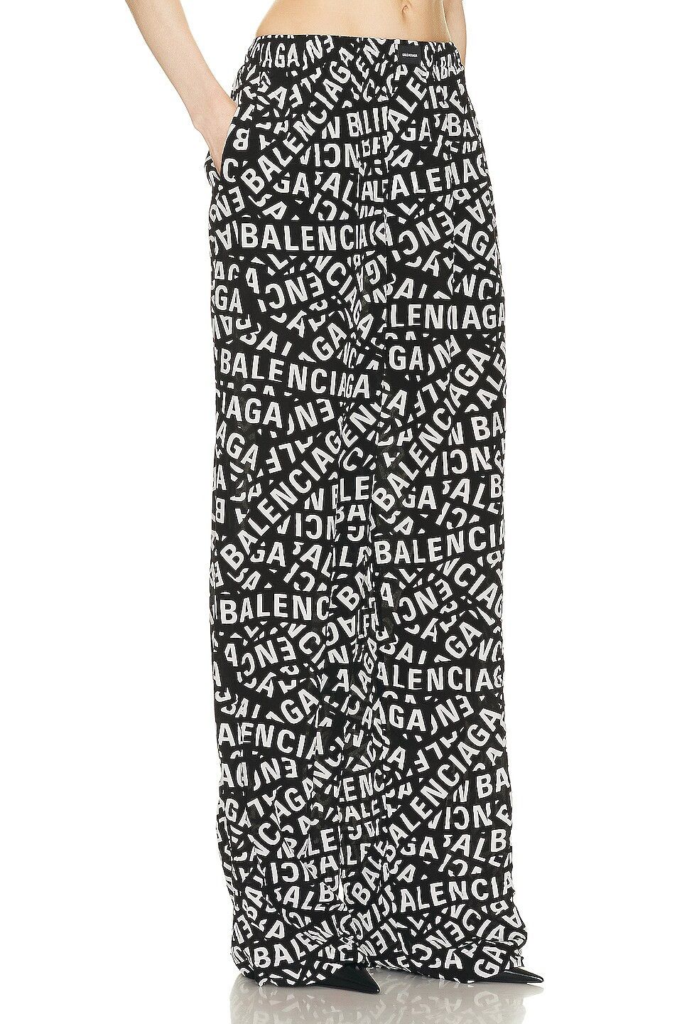Balenciaga o1mt1gz0924 Logo Strips Pyjama Pants in Black/White Size 27" / US 4 / IT 40 - 2 Thumbnail