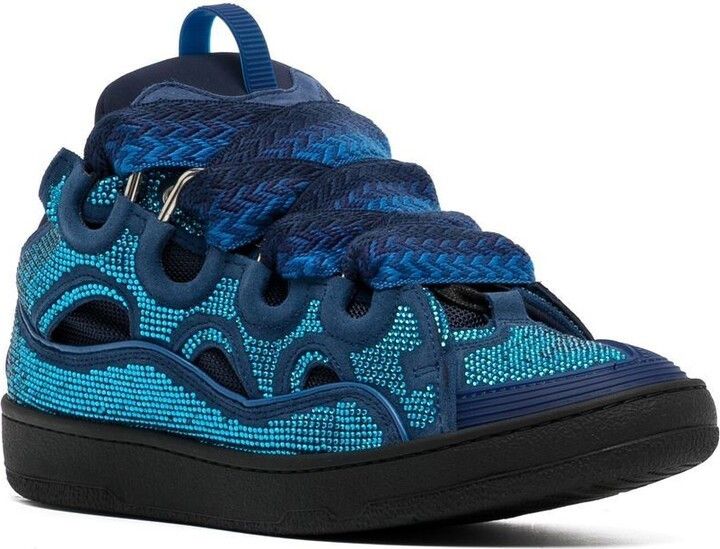 Lanvin o1w1db11024 Low Top Curb Sneakers in Blue Size US 10.5 / EU 43-44 - 2 Thumbnail