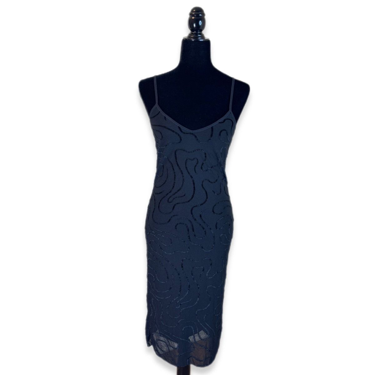 Versus Versace × Vintage Vintage Versus by Gianni Versace Black Velvet Midi Dress Size S / US 4 / IT 40 - 1 Thumbnail