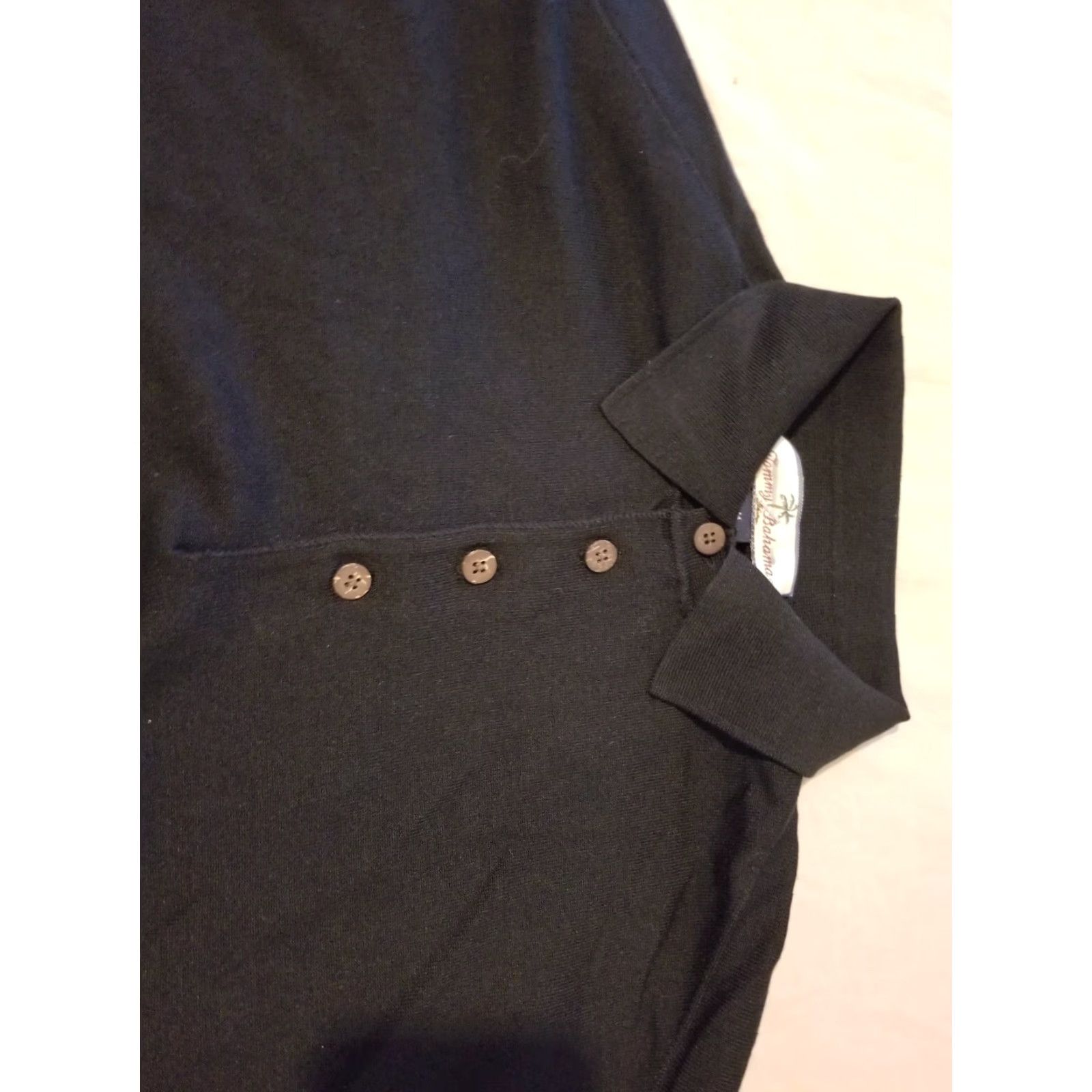 Tommy Bahama Tommy Bahama Silk Polo Sweater M Medium Black Mens Pullover Shirt Size US M / EU 48-50 / 2 - 2 Thumbnail