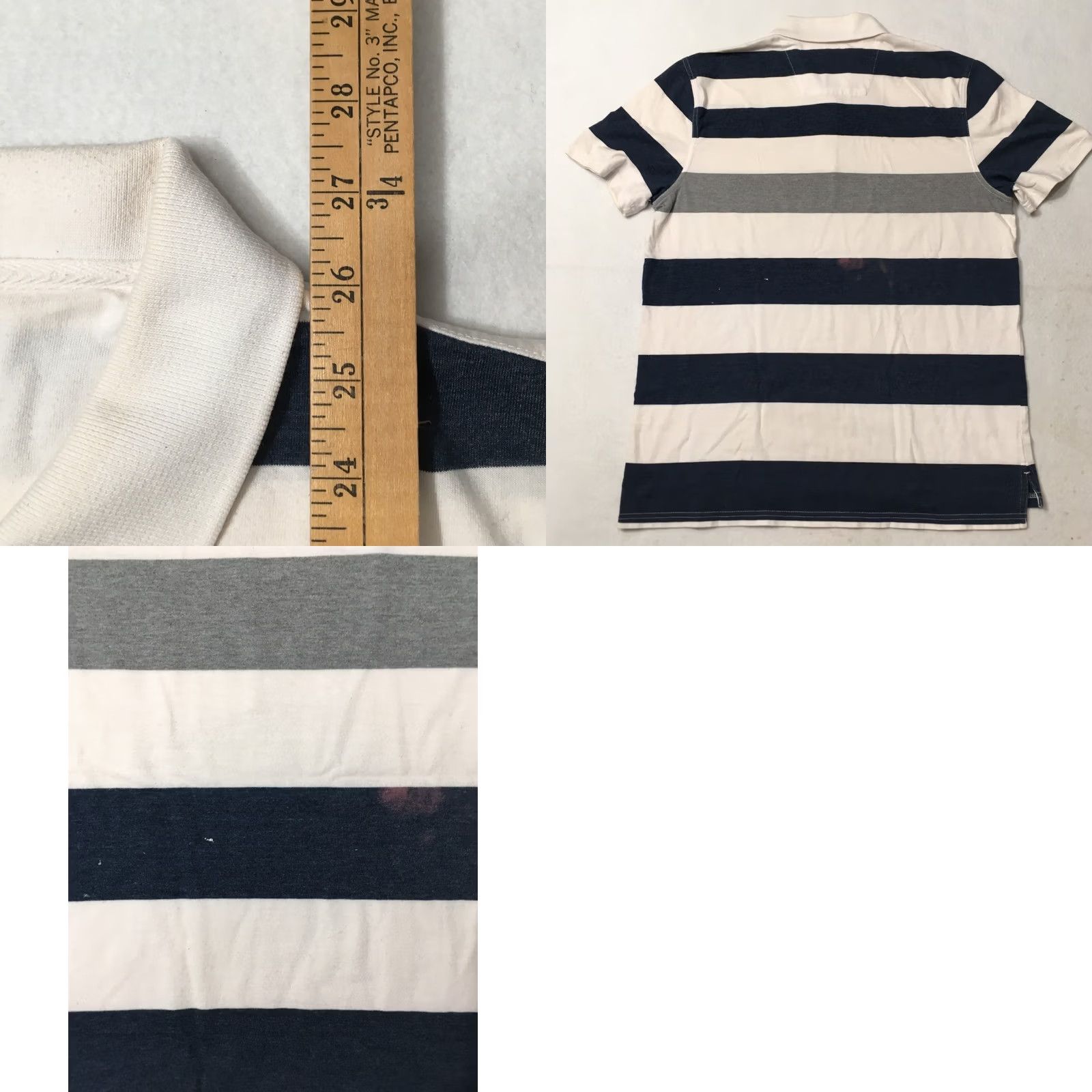 Vintage St. John's Bay Polo Shirt Size MED Blue WHITE STRIPE Short Sleeve Casual Men Size US M / EU 48-50 / 2 - 8 Thumbnail