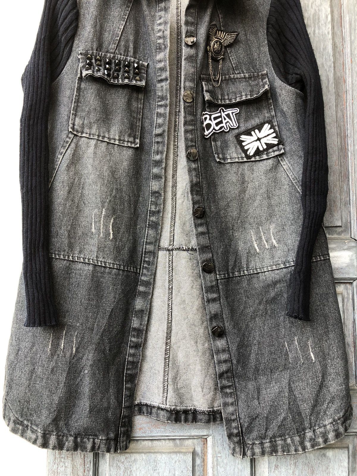 Japanese Brand Shirt Denim British Patch Pin Studed Knit Longsleeve Style Size US M / EU 48-50 / 2 - 6 Thumbnail