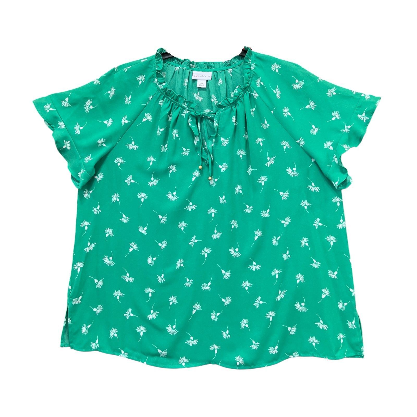 Other Liz Claiborne - Women's Plus Size Short Sleeve Open Neck Bow Size XS / US 0-2 / IT 36-38 - 3 Thumbnail