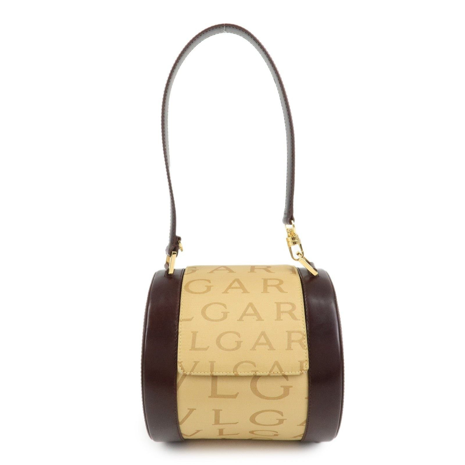 Bvlgari Bvlgari B-zero1 Drum Canvas Shoulder Bag Brown Size ONE SIZE - 1 Thumbnail