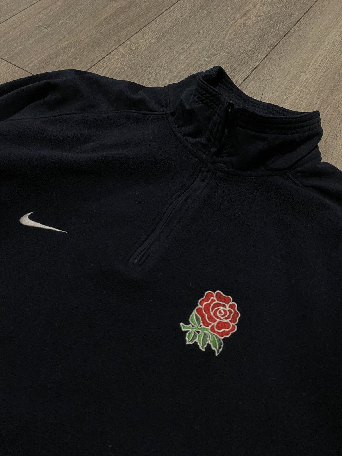 Nike Vintage England Nike Nylon Rugby Fleece Jacket Blue Red Y2K Size US L / EU 52-54 / 3 - 3 Thumbnail