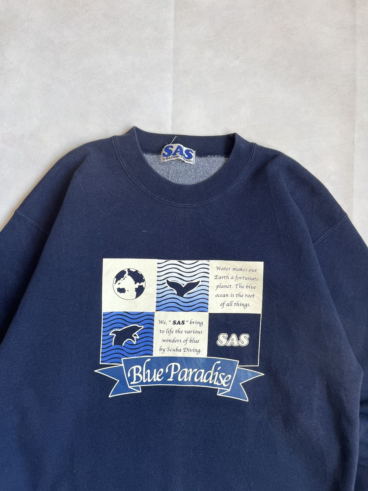 Vintage Vintage SAS Scuba Diving Equipment Blue Paradise Crewneck Size US L / EU 52-54 / 3 - 5 Thumbnail
