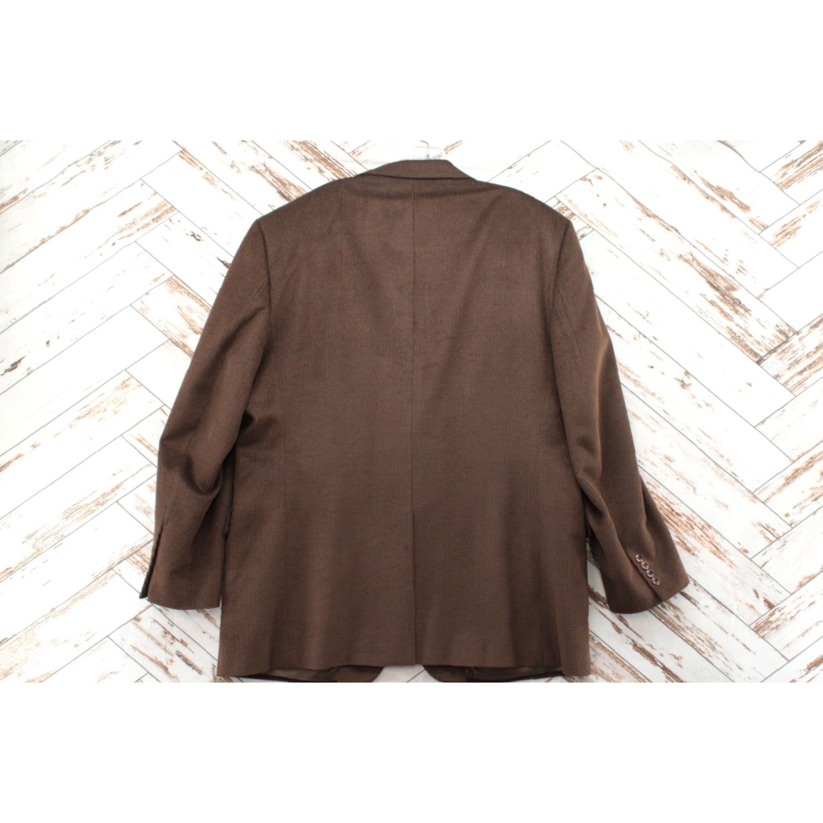 Jos. A. Bank Jos A Bank Blazer Mens 48L Corduroy Wool Silk Brown Preppy Sport Coat Blazer 90s Classic notches Single-Breasted Two-Button Missed Hole Back Arm Size 48R - 3 Thumbnail