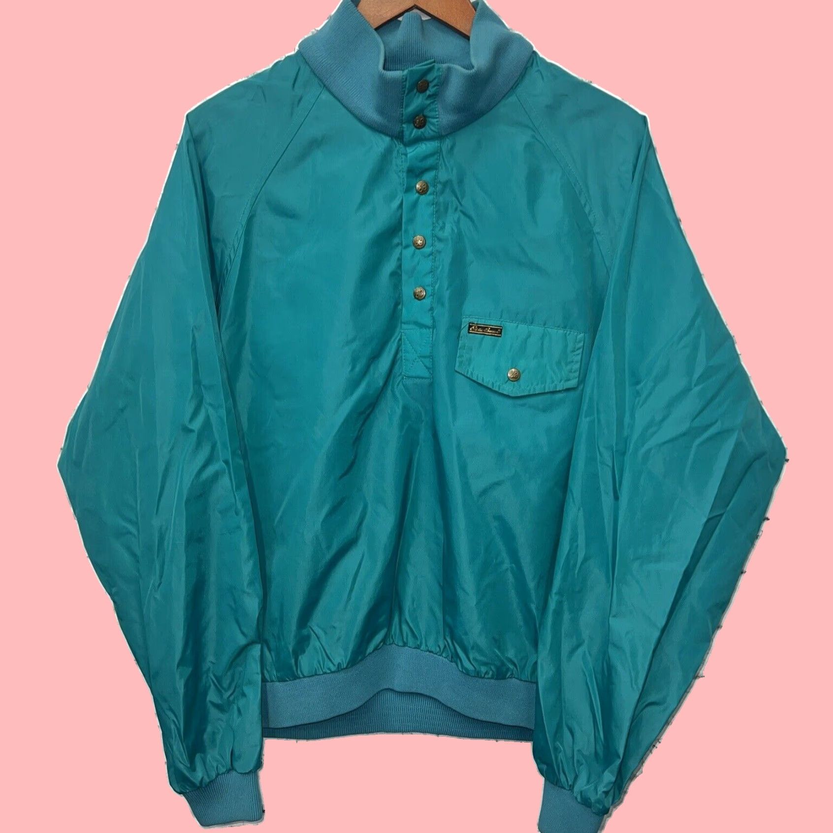 Eddie Bauer Classic Mens Blue Nylon Windbreaker Pullover Shirt Jacket Size L  by Eddie Bauer VTG | Grailed