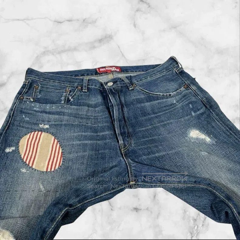 Junya Watanabe Junya Watanabe size L Distressed Patch Denim Long Pants Size US 27 - 9 Thumbnail