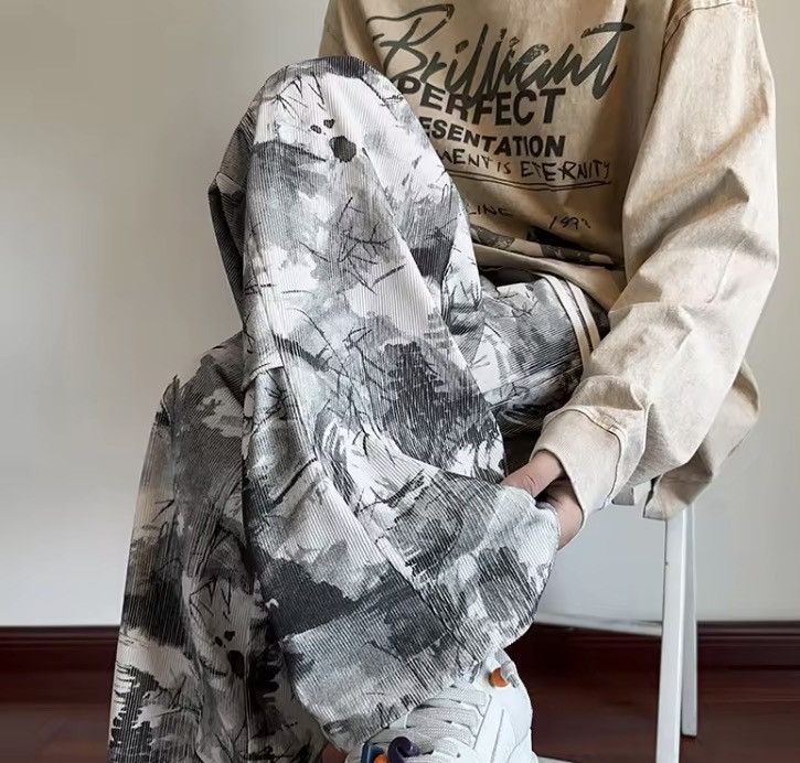Jean Korean Style Tie-dye Print Casual Pants Size US 34 / EU 50 - 2 Thumbnail