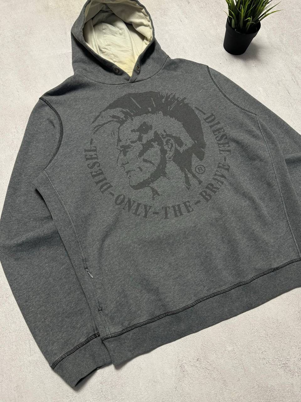 Diesel × Vintage Vintage Diesel Hoodie Big Logo Baggy 90s Size US L / EU 52-54 / 3 - 2 Thumbnail