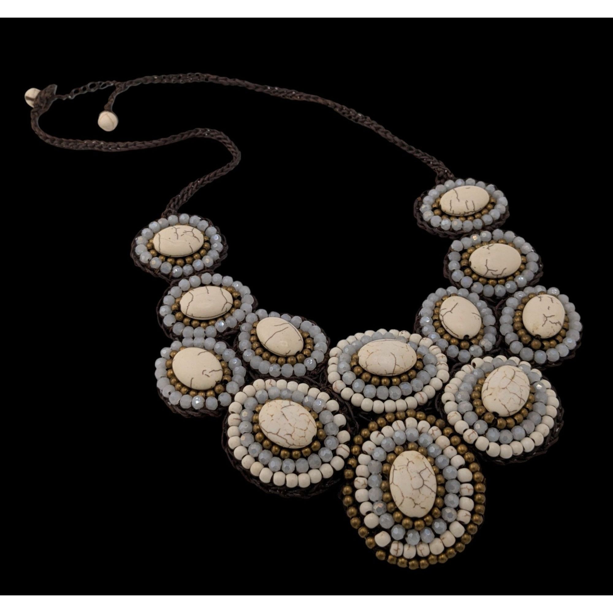 Other Boho Chic Stone And Glass Beaded Statement Necklace On Macra Size ONE SIZE - 1 Thumbnail