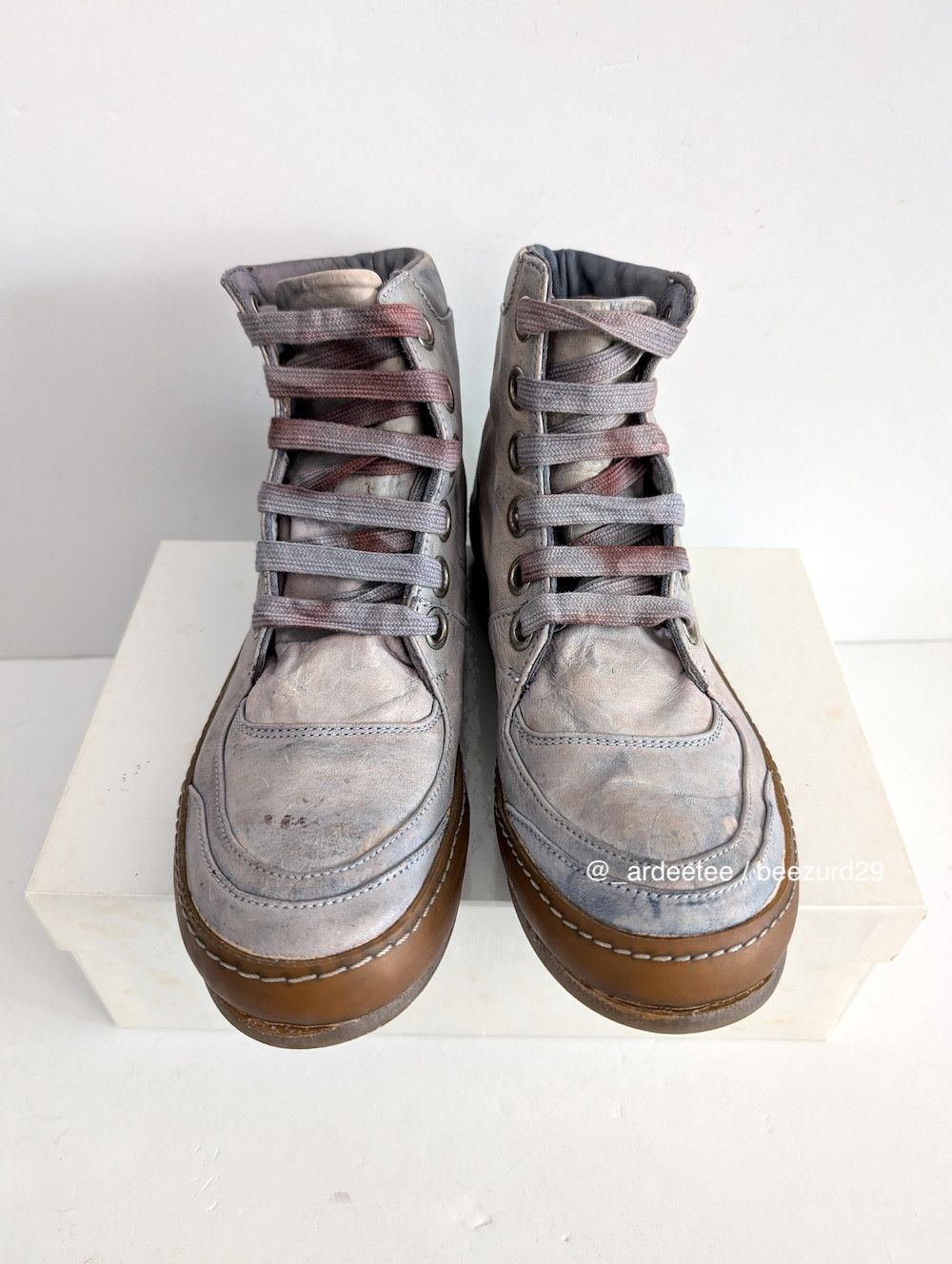 A1923 *NEW* INDIGO OIL CAVALLO HIGH SNEAKERS Size US 7 / IT 37 - 7 Thumbnail