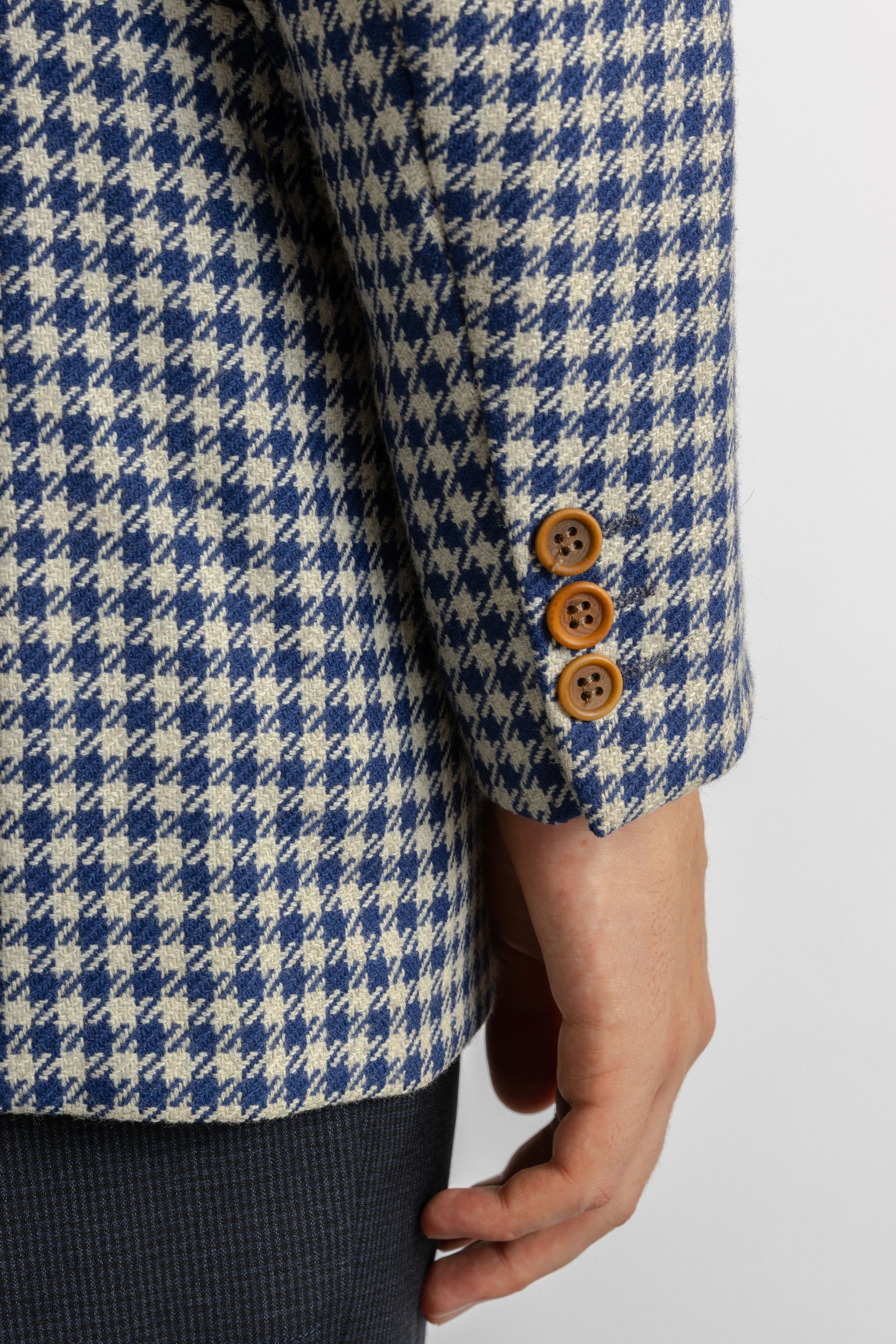 Other RENE LEZARD Blue Checked Wool Blazer 8702 Size US M / EU 48-50 / 2 - 6 Thumbnail