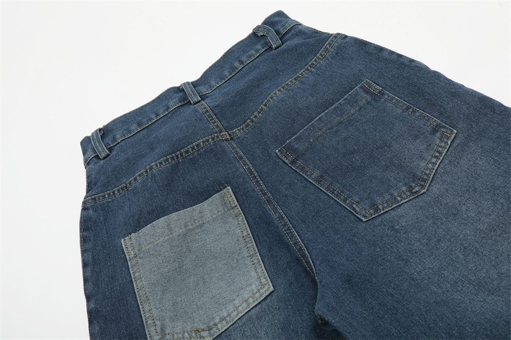 Japanese Brand × Jean Men's loose American casual colorblock pleated jeans Size US 34 / EU 50 - 6 Thumbnail