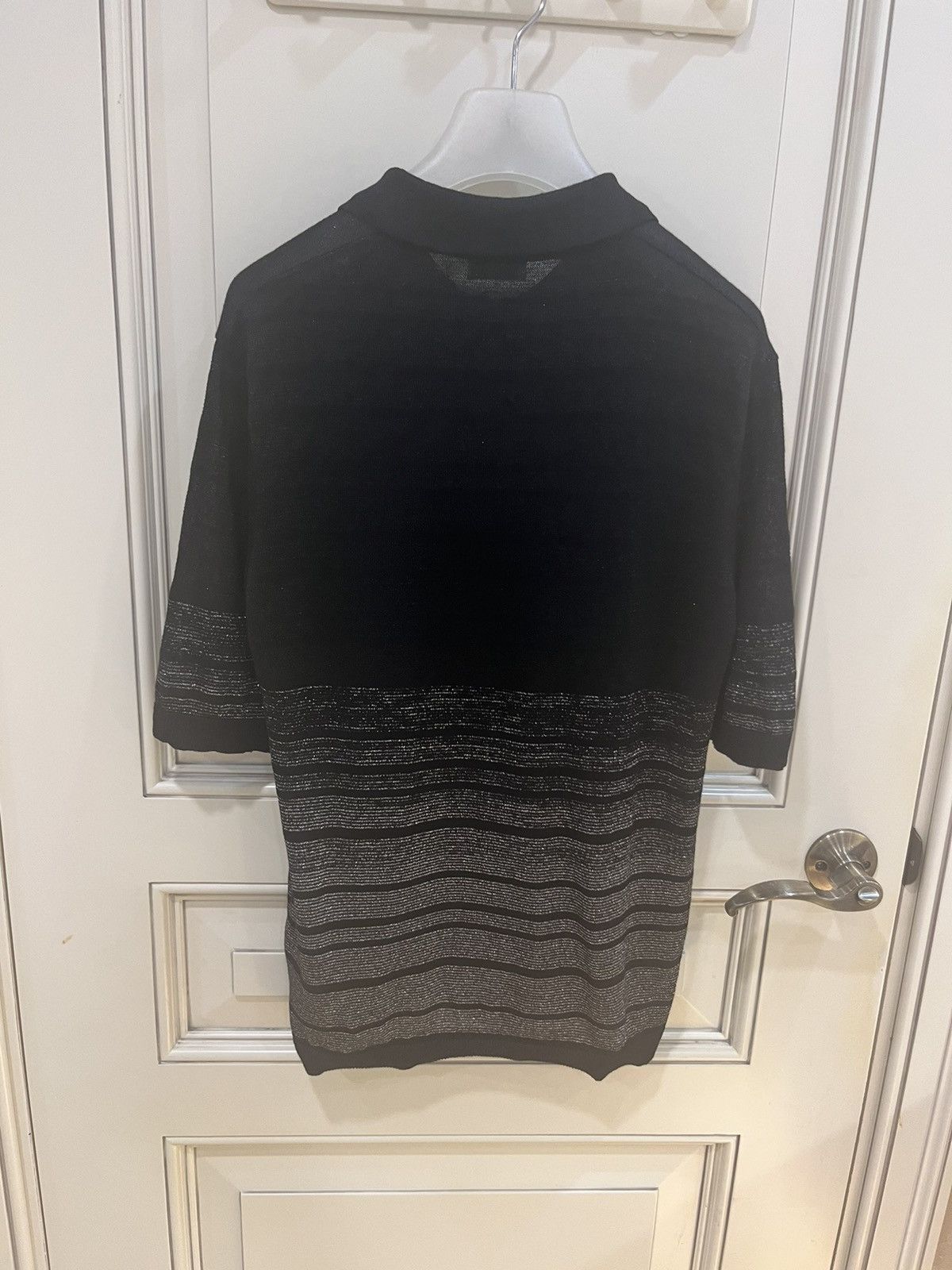 Saint Laurent Paris Black and silver Lurex polo T shirt size m Size US M / EU 48-50 / 2 - 11 Thumbnail