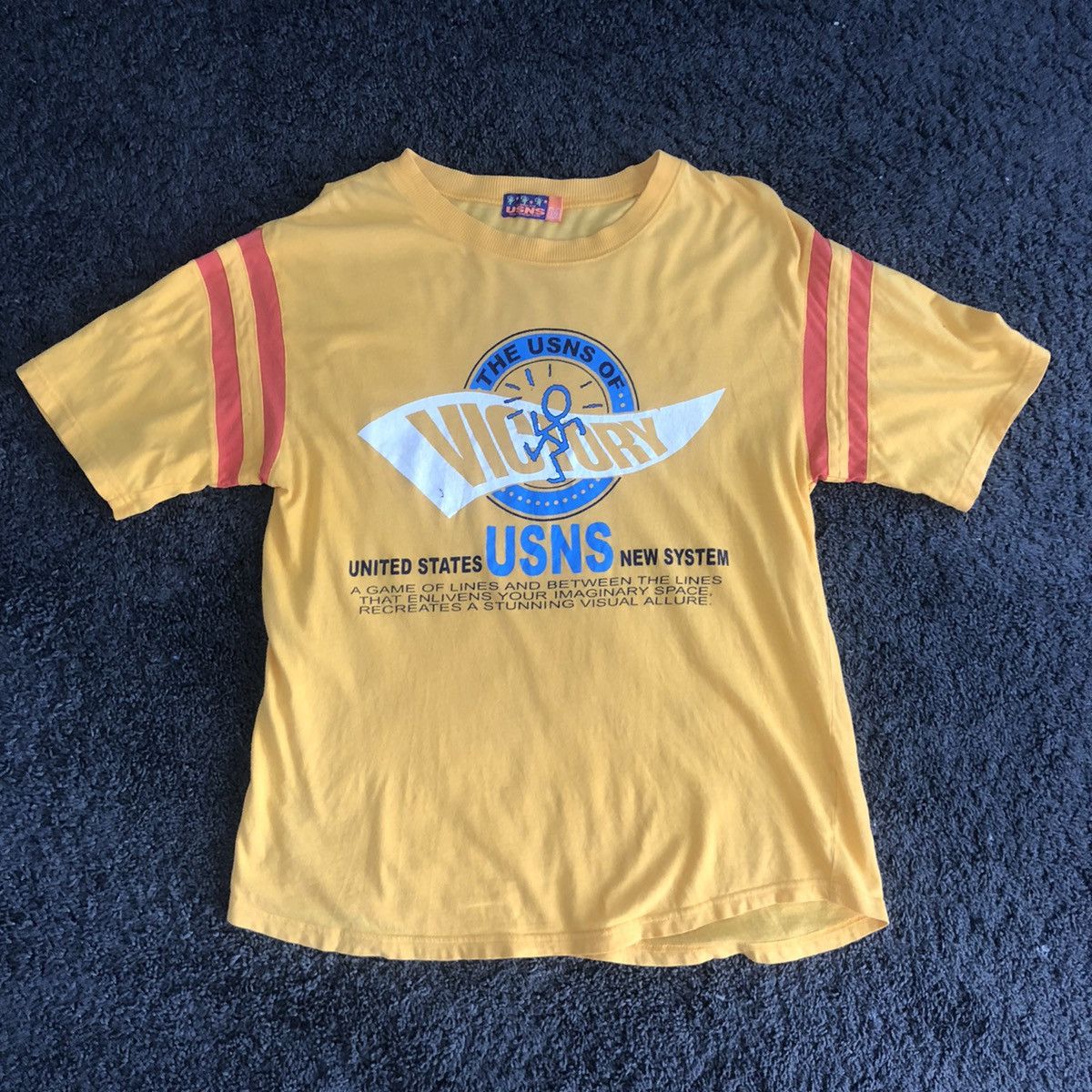 Vintage Vintage usns united state new system t shirt Size US M / EU 48-50 / 2 - 1 Thumbnail