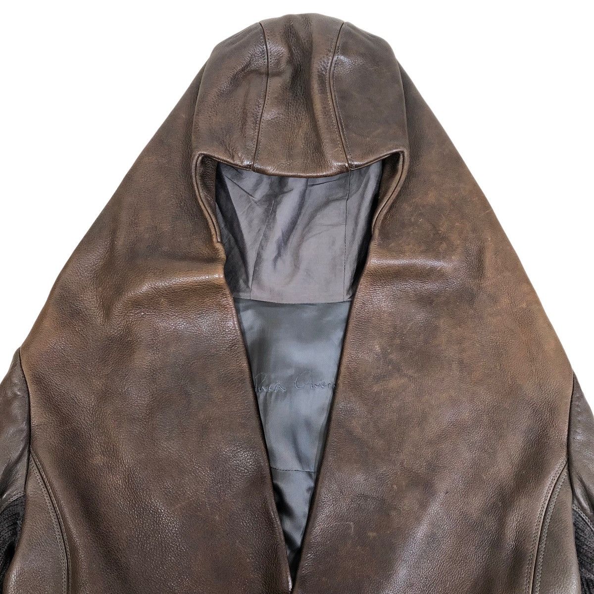 Rick Owens Rick Owens Fall 2010 R-t-W Assassin Hooded Leather Jacket Size XS / US 0-2 / IT 36-38 - 6 Thumbnail