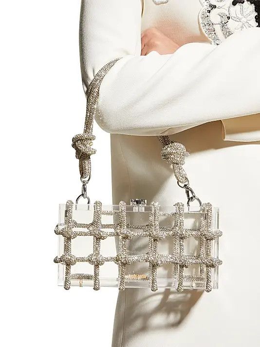 Cult Gaia os11x0326 Size: OS / Bess Acrylic Top Handle Bag in Silver Size ONE SIZE - 3 Thumbnail